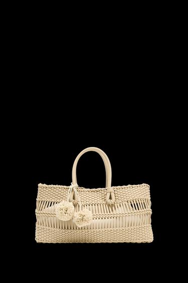 BRAIDED HANDBAG - Beige by Zara - Image 0