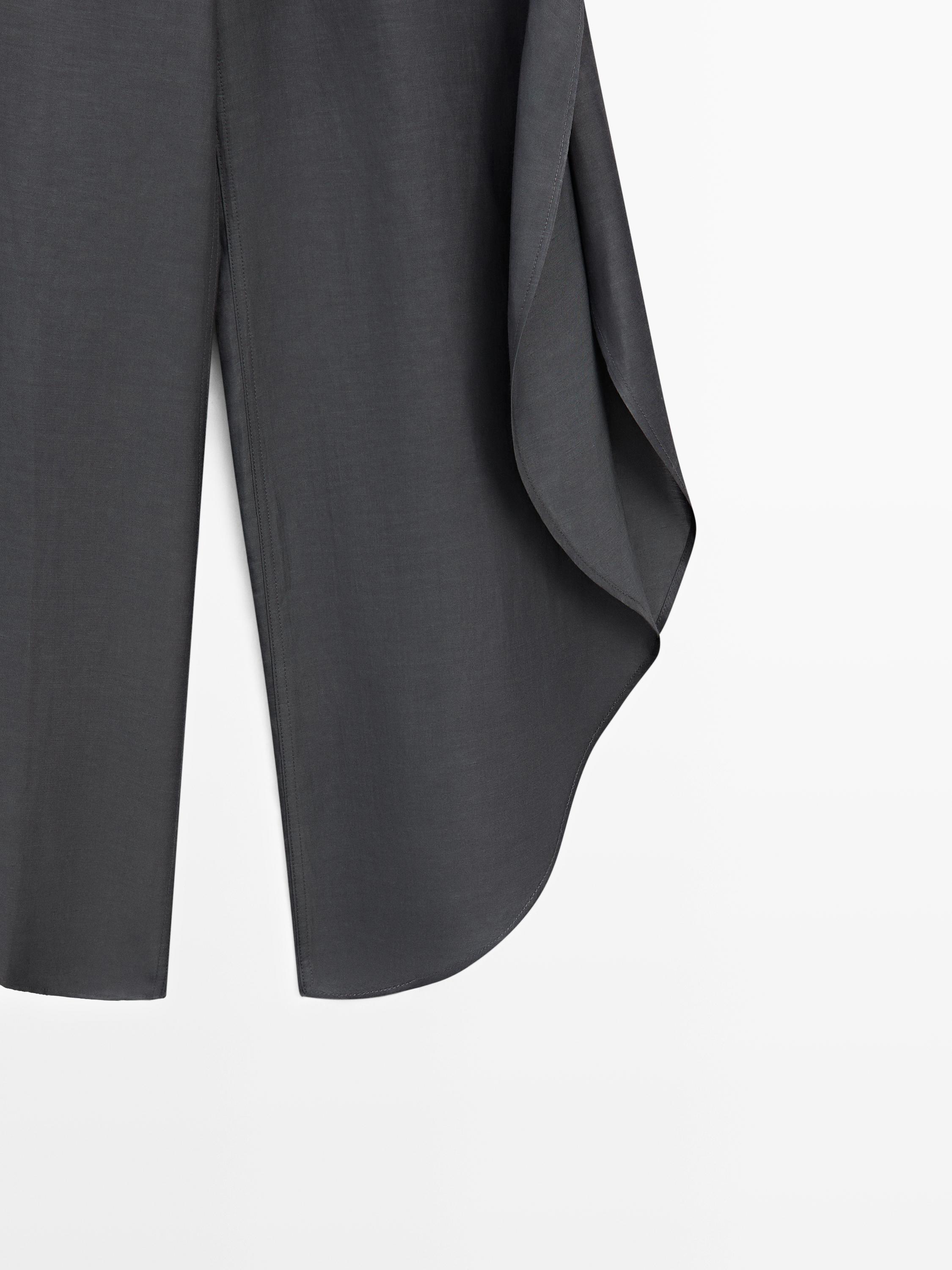 Linen blend trousers with slit details