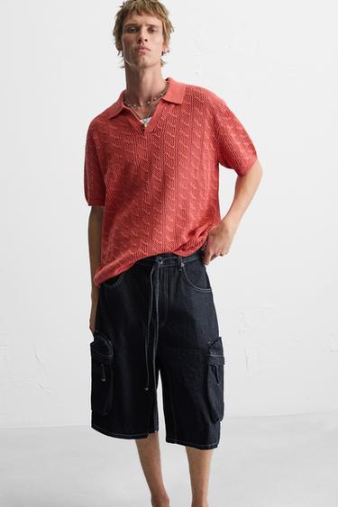 BERMUDA DENIM CARGO COUPE LARGE - Bleu de Zara - Image 5