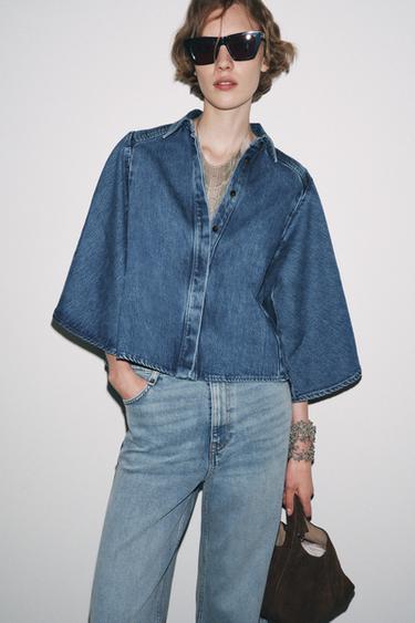 CHEMISE KIMONO EN JEAN ZW COLLECTION - Bleu de Zara - Image 4