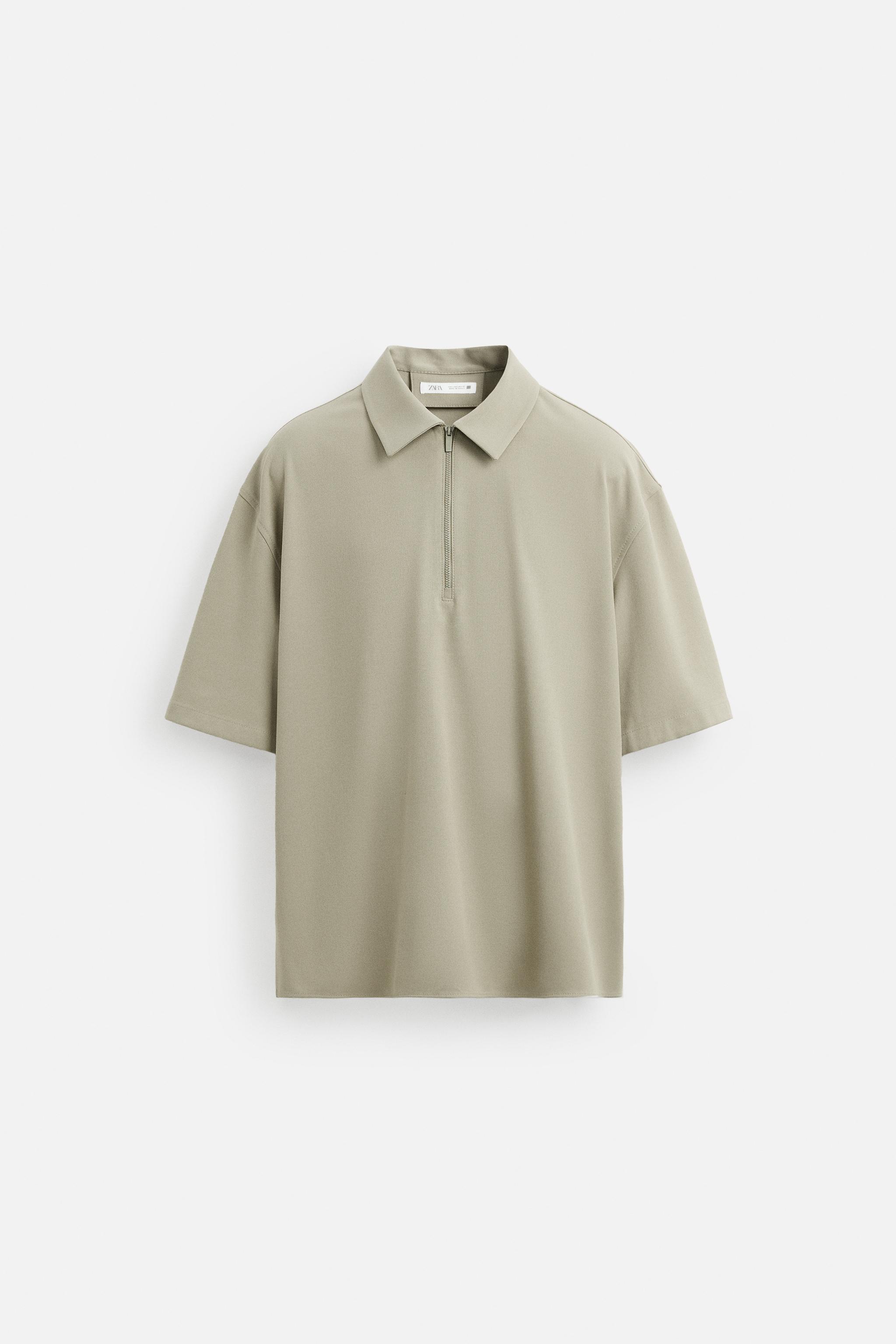 TECHNICAL ZIP-UP POLO SHIRT - Apple green | ZARA India