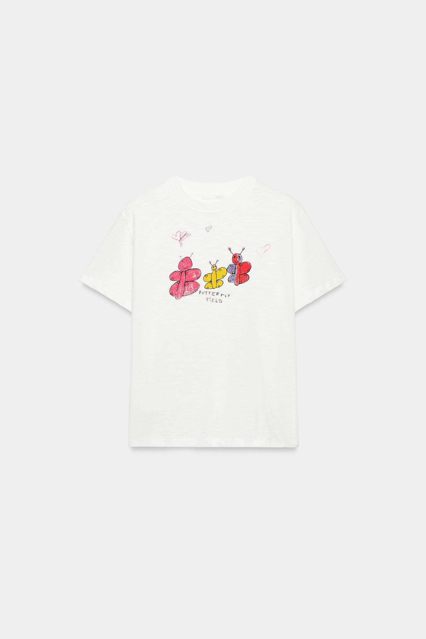 Футболка Zara Graphic Print, цвет: Белый — фото 5