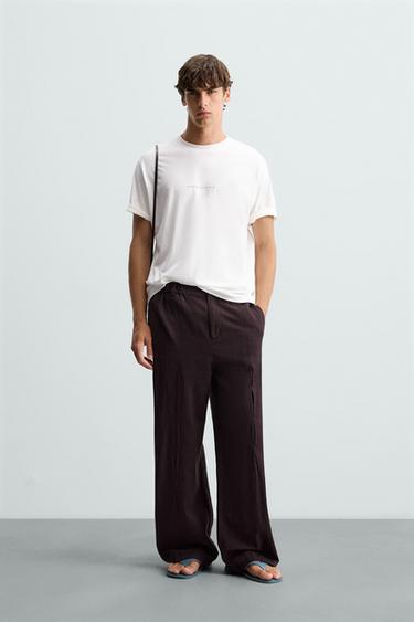 CAMISETA PARCHE CONTRASTE - Blanco de Zara - Imagen 0