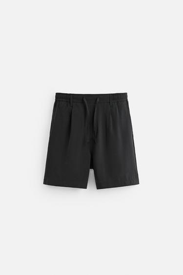 Zara SHORT REGULAR FIT SHORTS - Black