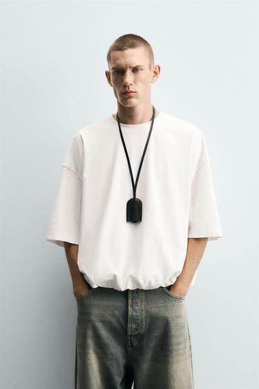 Zara RELAXED FIT VOLUME LIMITED EDITION T-SHIRT - White