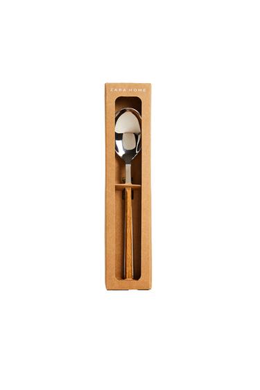 PACK OF SPOONS WITH WOOD-EFFECT HANDLES (PACK OF 4) - Brown by Zara