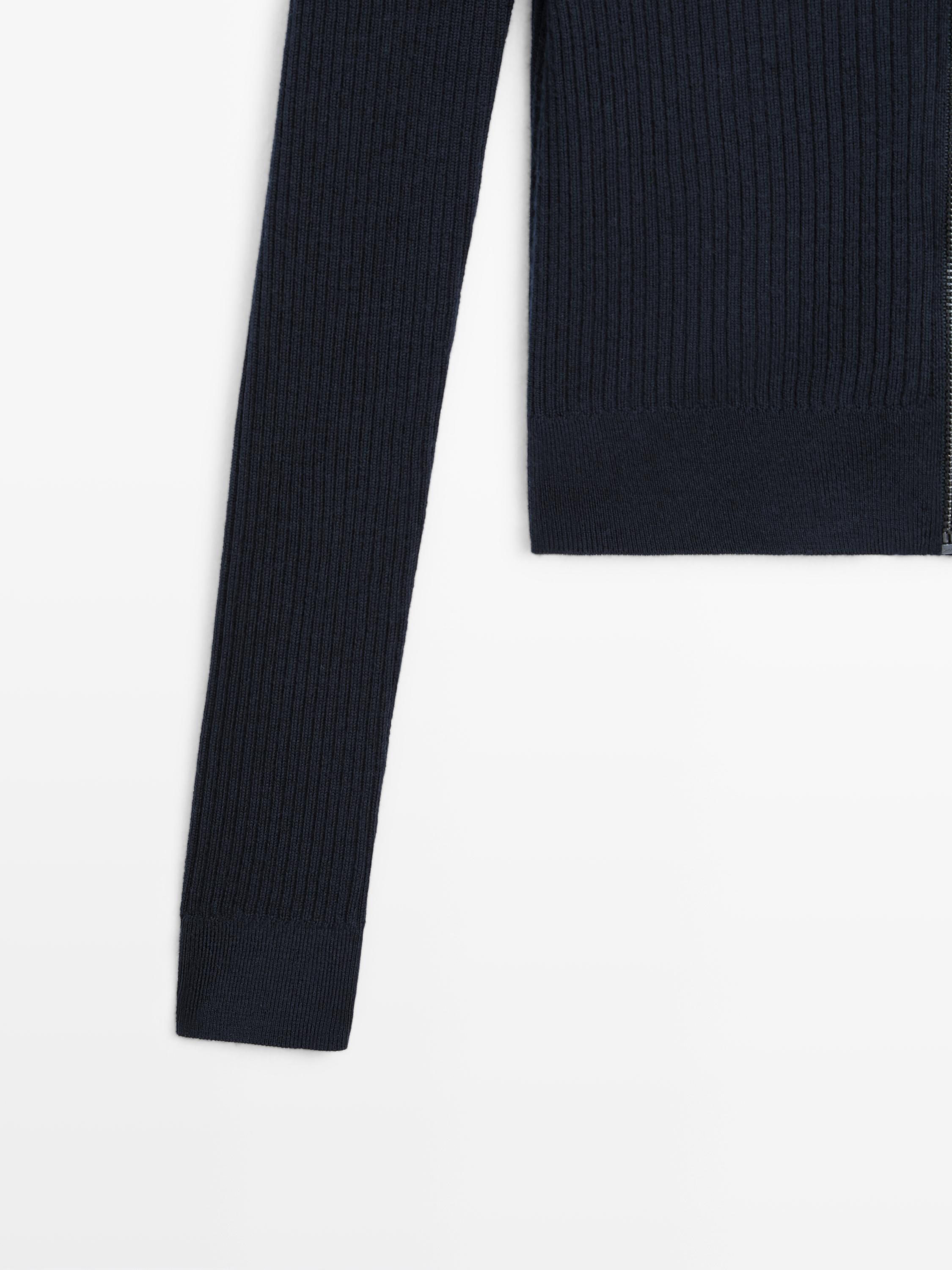 100% wool zip-up cardigan