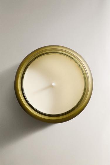 (240 G) BOUGIE PARFUMÉE BERGAMOTE & BOIS DE SANTAL - Écru / Vert de Zara - Image 3