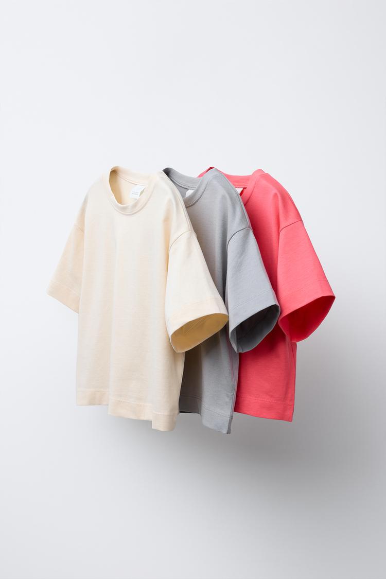 Cotton Tshirt Zara Wit T Shirt 3-PACK OF PLAIN T-SHIRTS Various