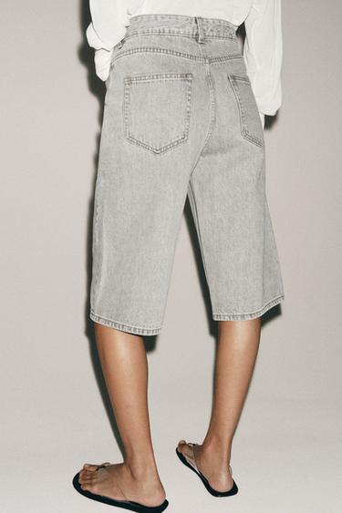 SHORT EN JEAN TAILLE NORMALE ZW COLLECTION - Gris de Zara - Image 2