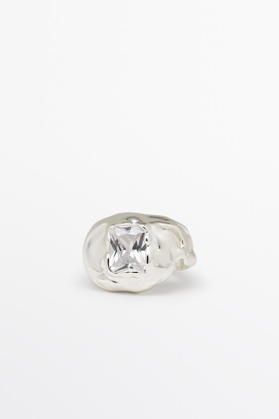 Zara Melted effect shimmery ring - Silver - Image 0