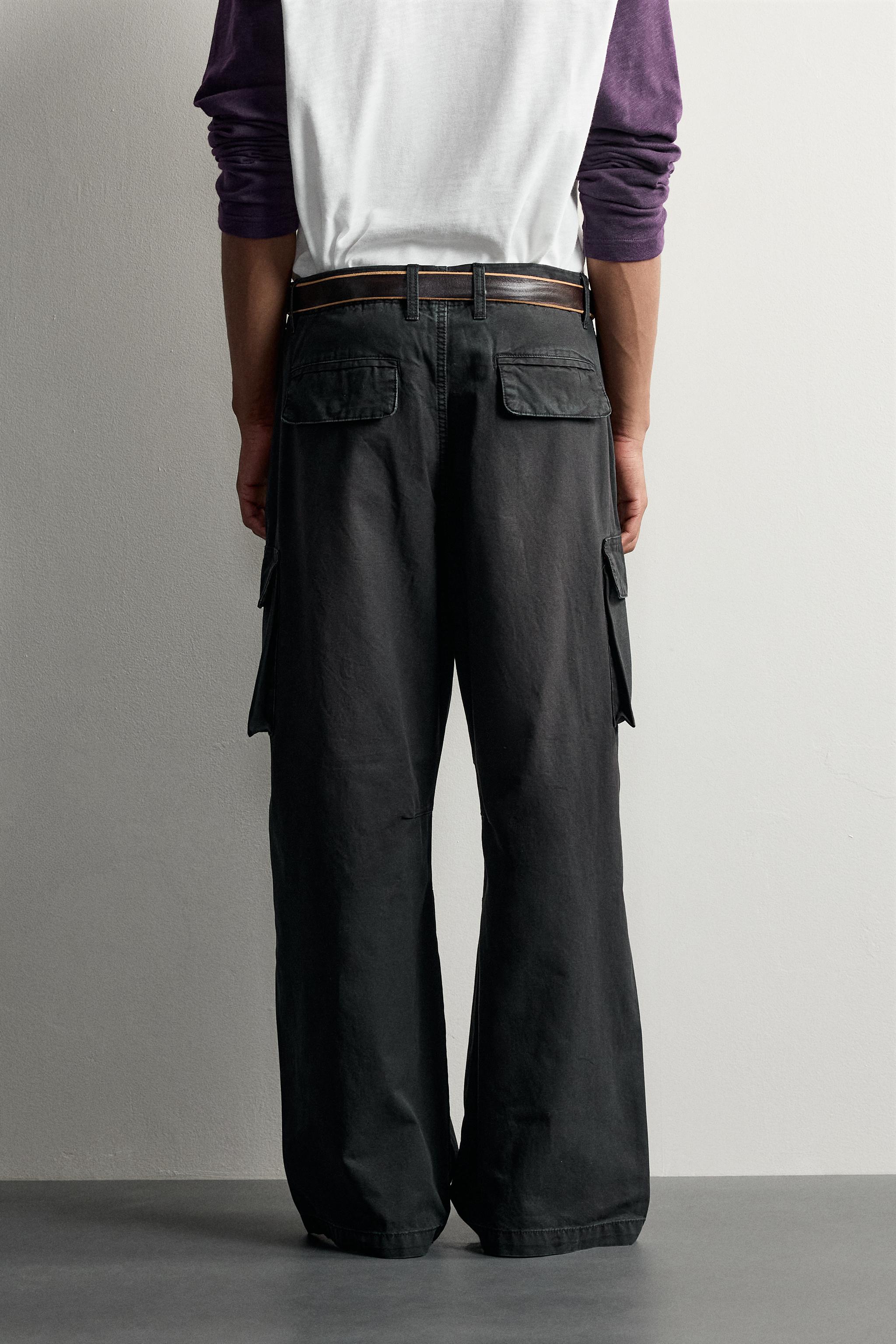 Мужские брюки Zara PAINT SPLATTER CARGO PANTS — фото 3