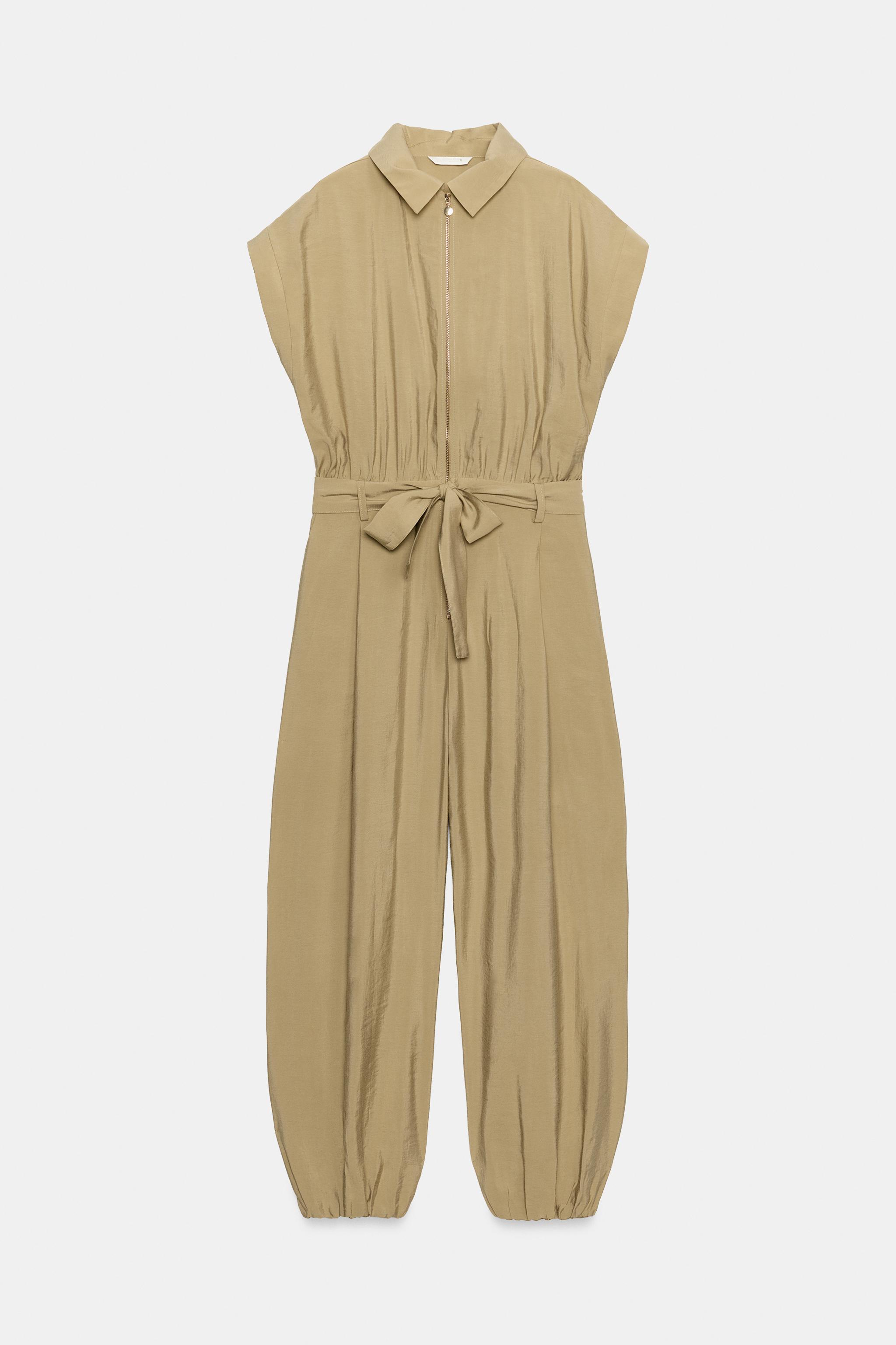 Belted Zip-Front Jumpsuit