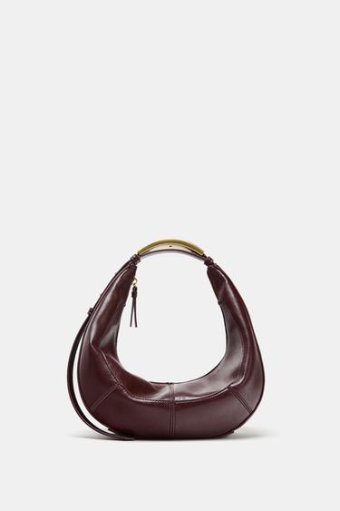 BOLSO OVALADO ASA METÁLICA - Marrón de Zara