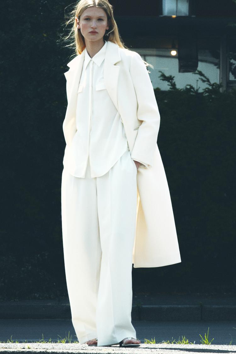 ZW COLLECTION WOOL BLEND COAT White ZARA Australia