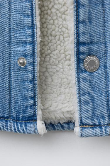 FAUX SHEARLING DENIM OVERSHIRT - Mid-blue by Zara - Image 7