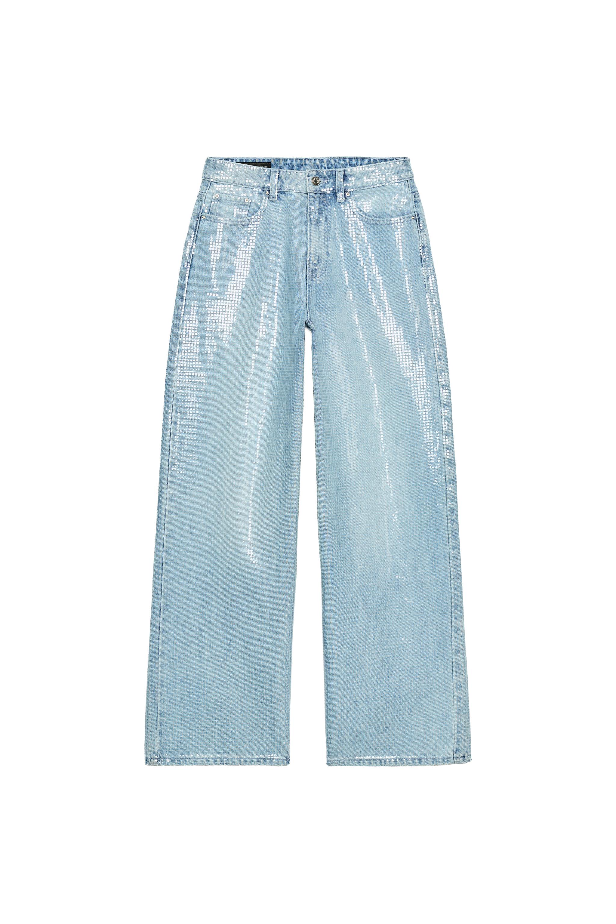 JEANS Z1975 STRAIGHT TIRO MEDIO LENTEJUELAS