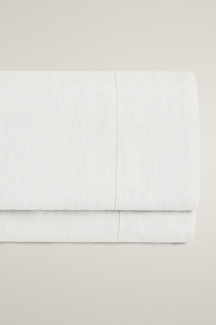 WASHED LINEN FLAT SHEET (160 GSM) — White