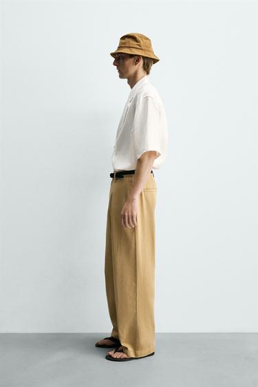 100% LINEN KIMONO SHIRT - White by Zara - Image 3