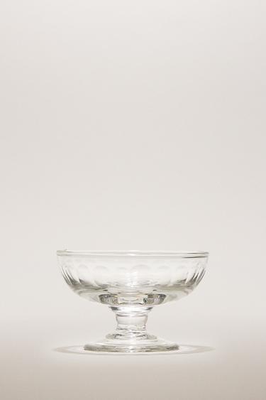 VERTICAL RAISED DESIGN GLASS ICE-CREAM CUP - Transparent by Zara - Image 4