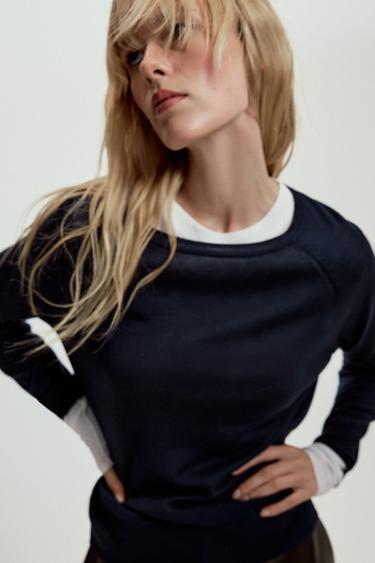 JERSEY BÁSICO PUNTO - Marino oscuro de Zara