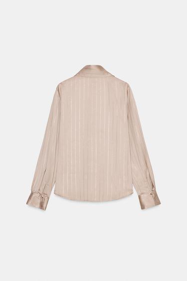 BLOUSE DÉCOR FIL MÉTALLISÉ - Or de Zara - Image 6