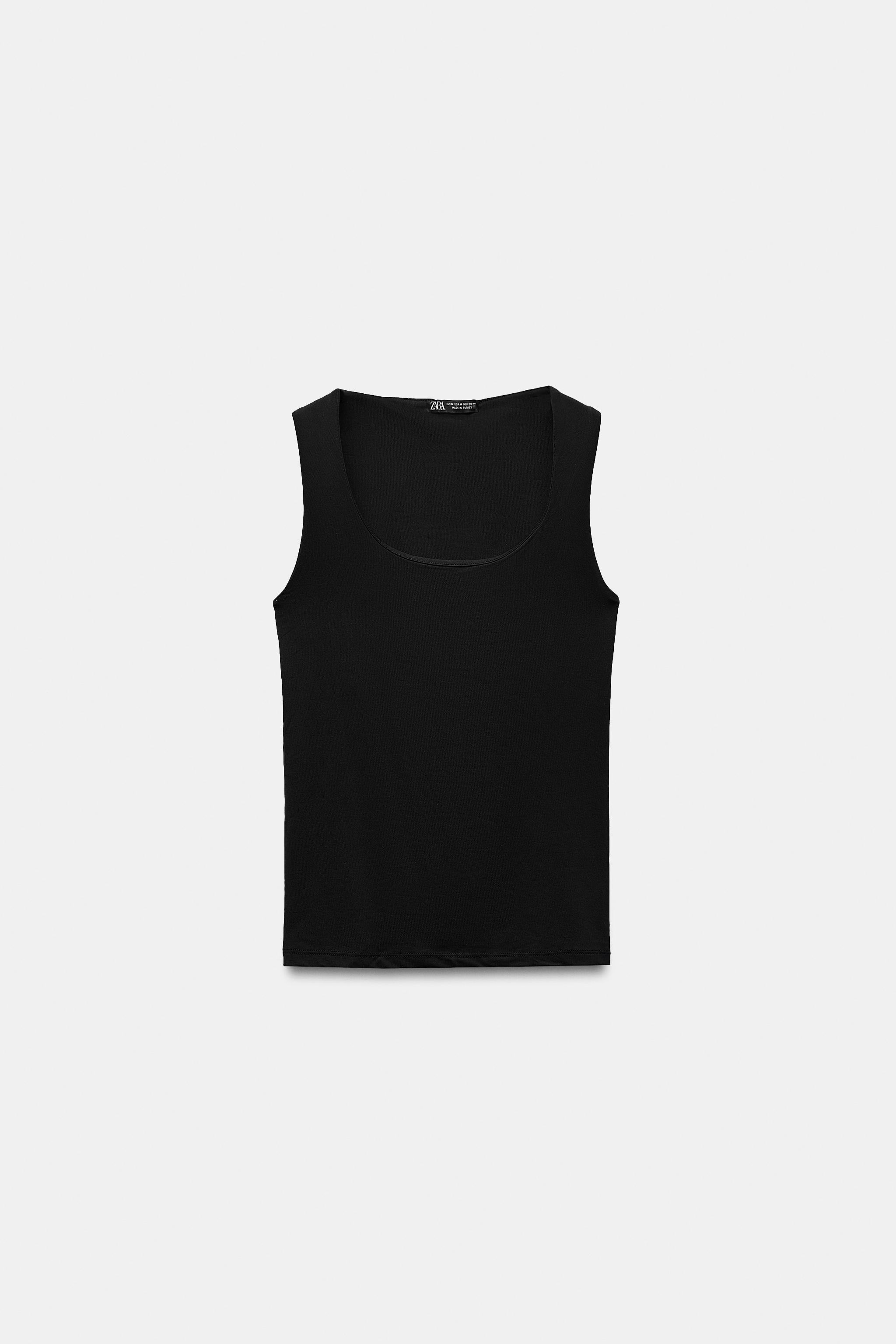 Женские топы Zara WIDE STRAP POLYAMIDE TANK TOP
