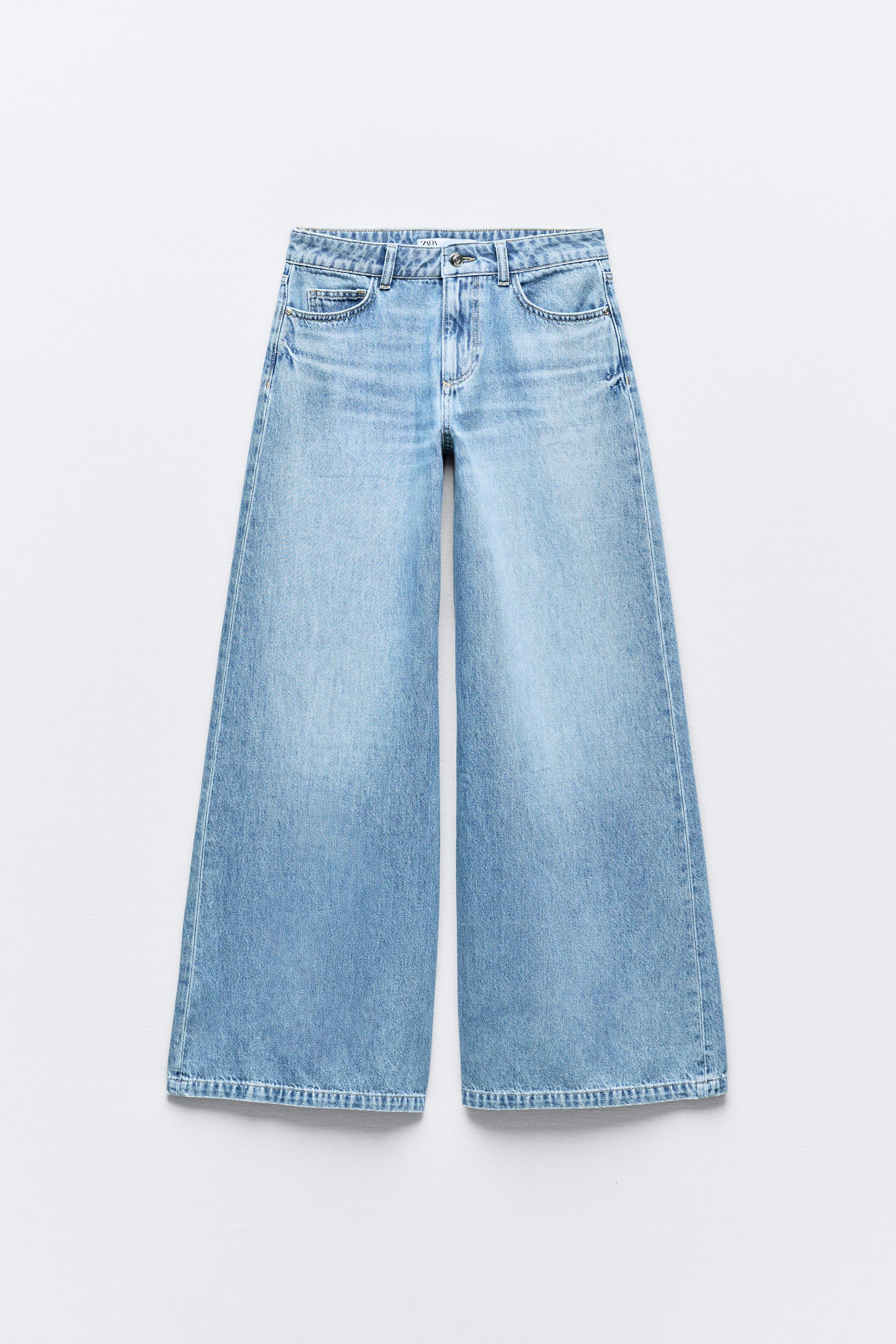 Z1975 MID-RISE LONG-LENGTH WIDE-LEG JEANS - Mid-blue | ZARA Singapore