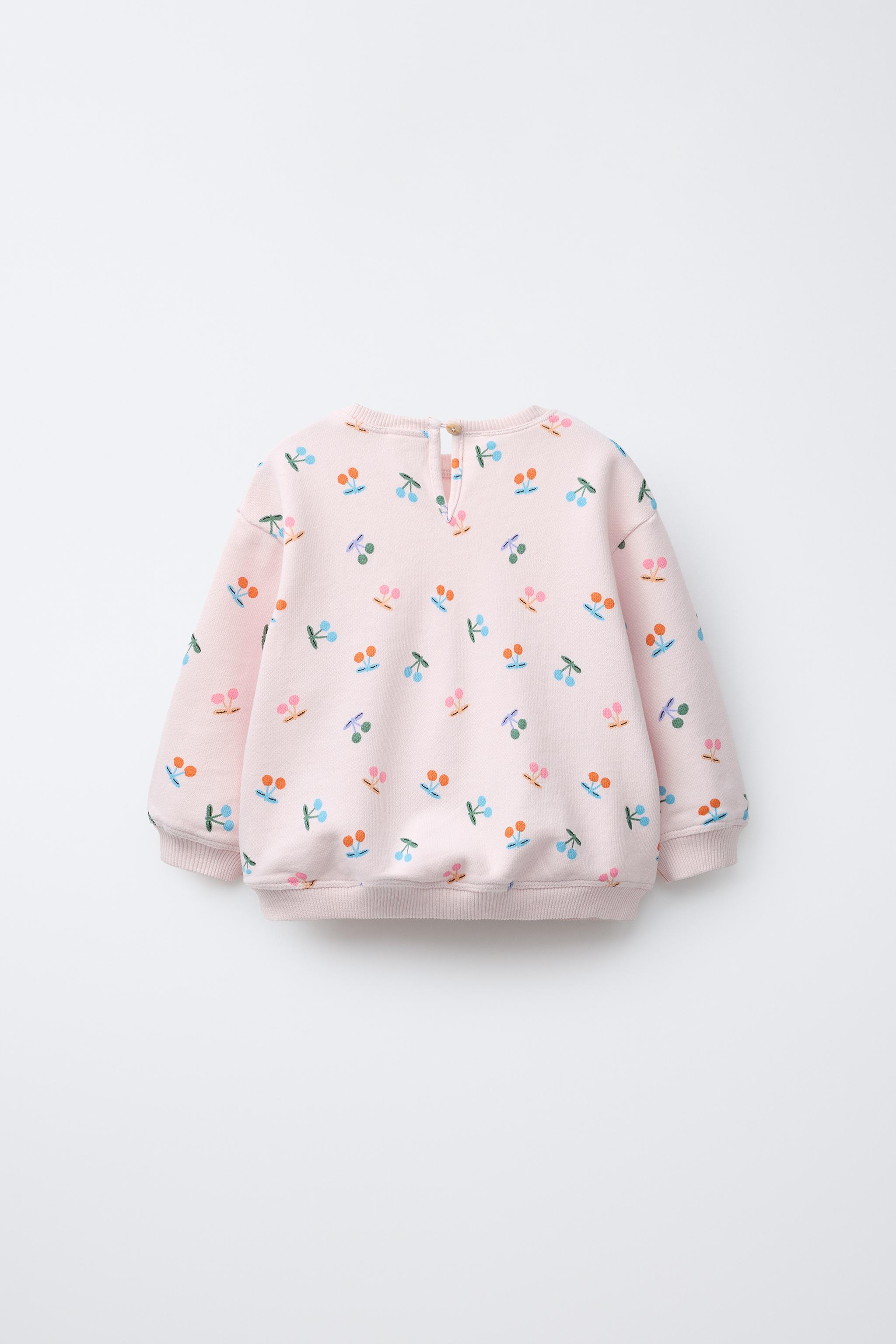チェリー柄プリントスウェットシャツ - ピンク | ZARA Japan / 日本