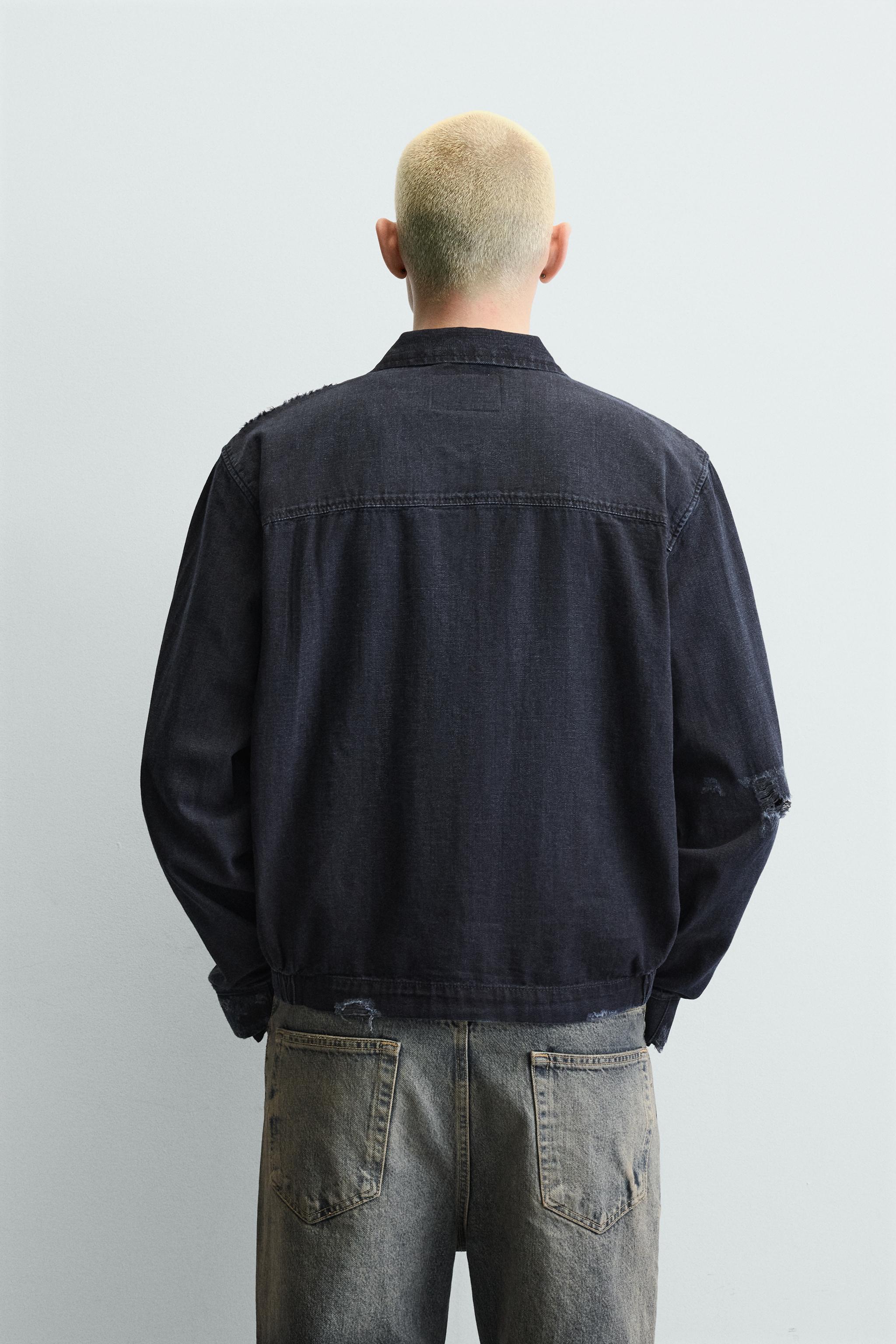 BLOUSON COURT DÉCHIRURES