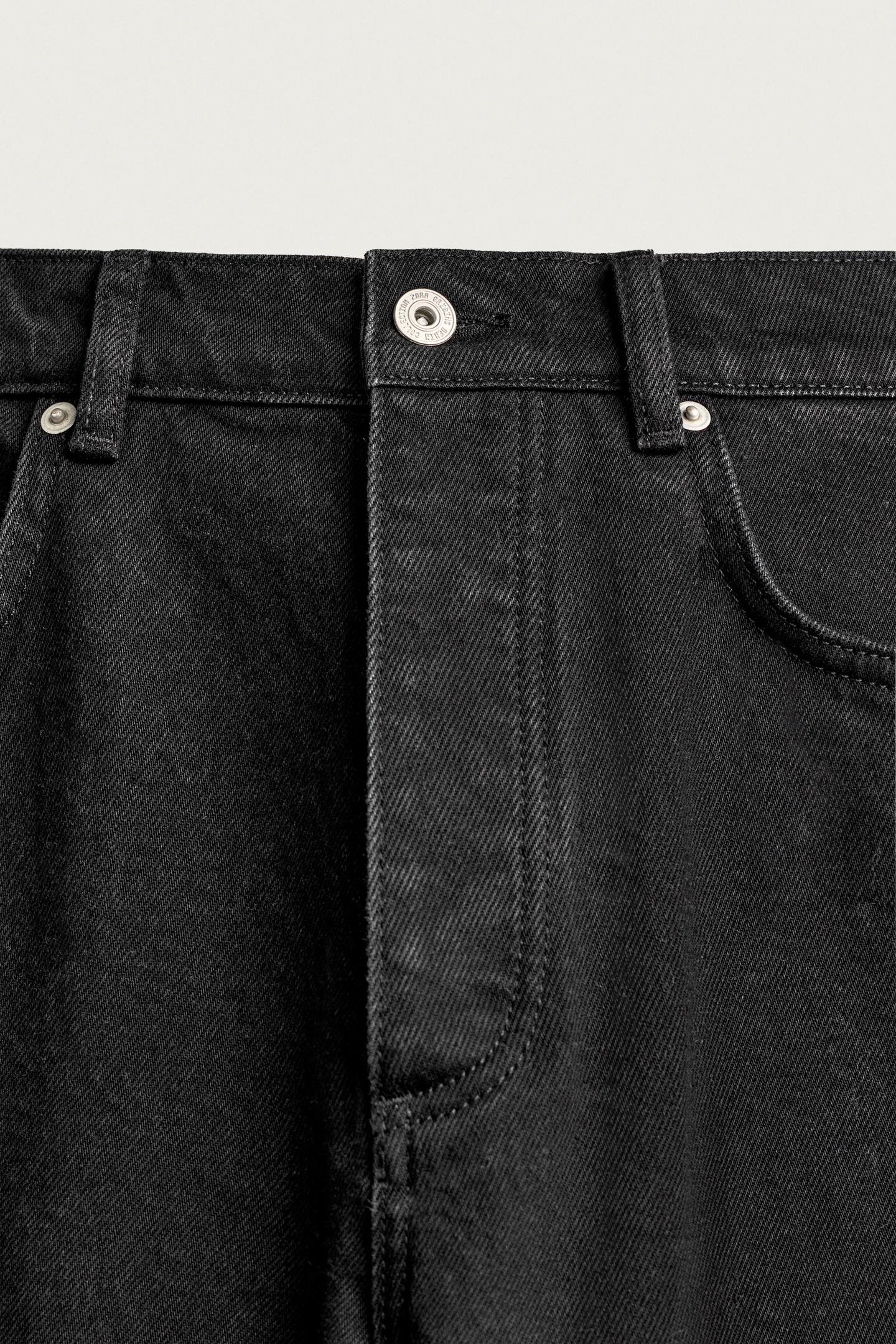 Мужские джинсы Zara Straight Fit, цвет: Чёрный — фото 8