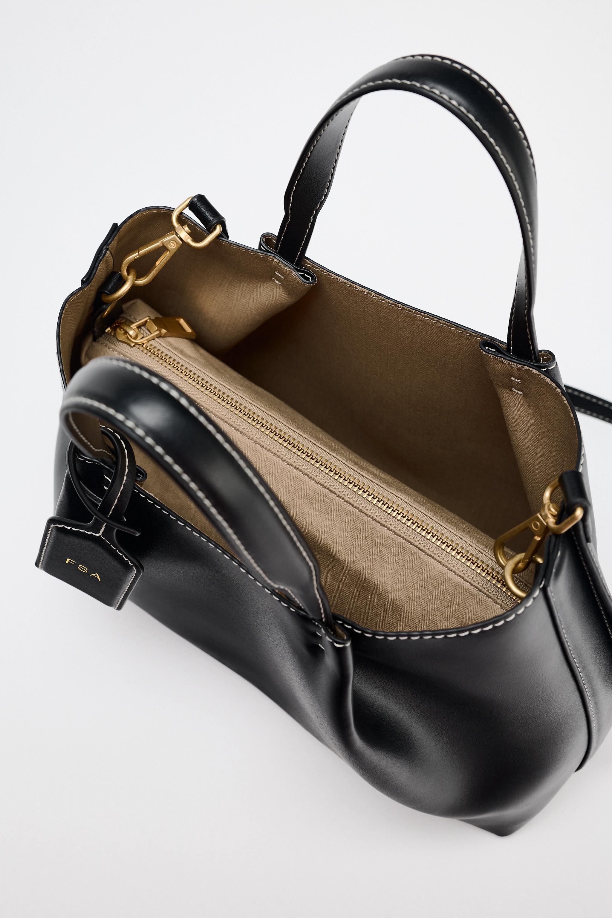 TOPSTITCHED CITY BAG - Black | ZARA United States TOPSTITCHED CITY BAG - Black | ZARA United States