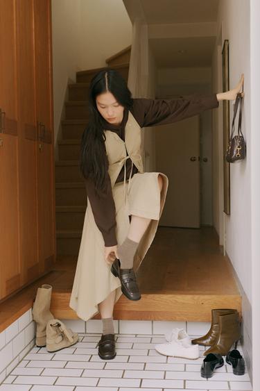 WASHED-EFFECT WAISTCOAT TOP - camel by Zara