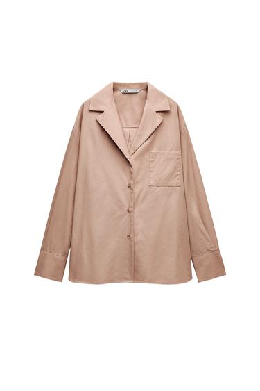 ZW COLLECTION POPLIN SHIRT WITH POCKET