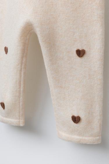 SALOPETTE EN MAILLE CŒURS - Écru moyen de Zara - Image 3