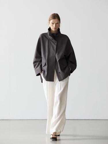 Zara Short cotton cape jacket - Blue - Image 0