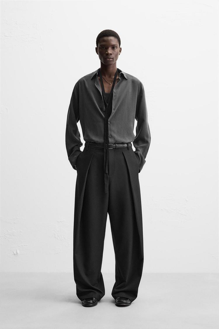 シルク100% シャツ - グレー | ZARA Japan / 日本