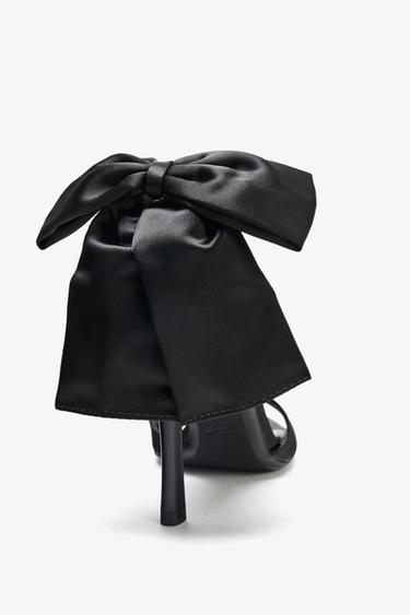 SANDALES À TALONS MAXI NŒUD - Noir de Zara - Image 6