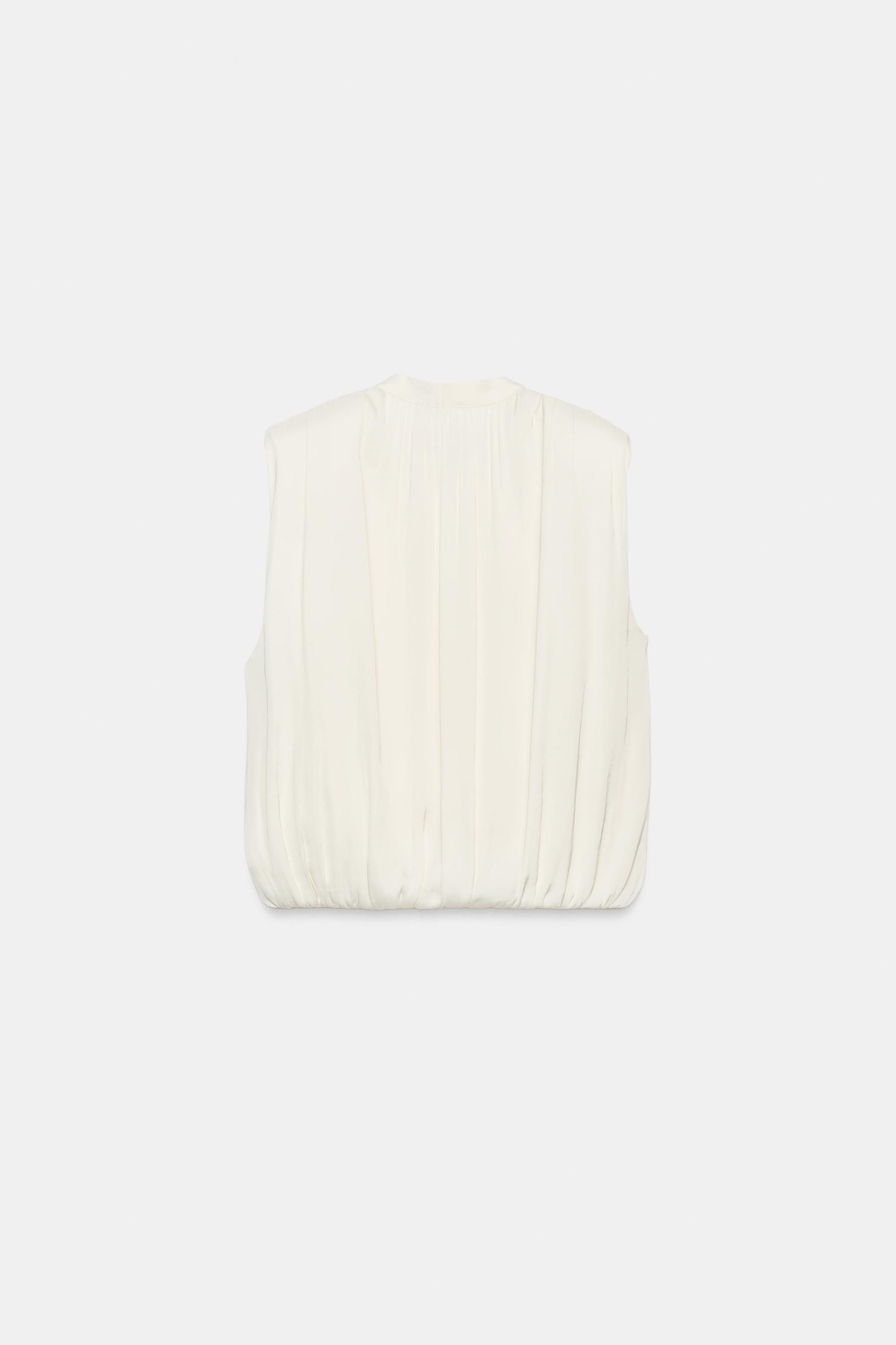 Женские рубашки Zara SATIN FROG FASTENING TOP — фото 5