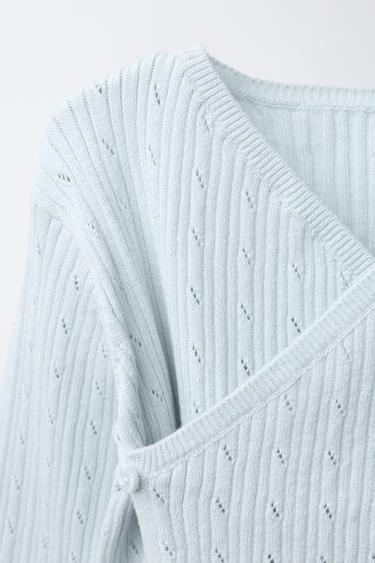 POINTELLE RIB-KNIT JUMPER - Light blue by Zara - Image 2