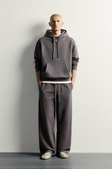 Zara BASIC STRAIGHT-FIT JOGGER PANTS - Dark anthracite - Image 0