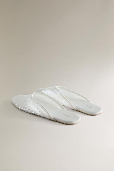 SEQUINNED MULE SLIPPERS - White by Zara - Image 3