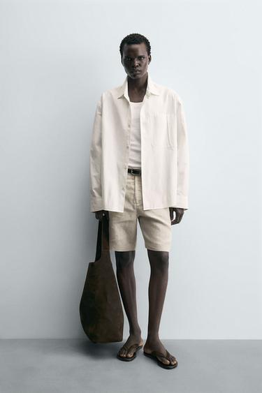 BERMUDA 100% LINO - Beige claro de Zara - Imagen 0