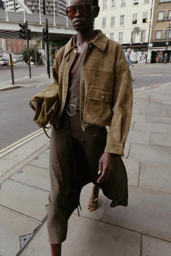 100% LEATHER BOMBER JACKET