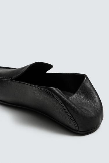 LEATHER LOAFERS - Black by Zara - Image 7