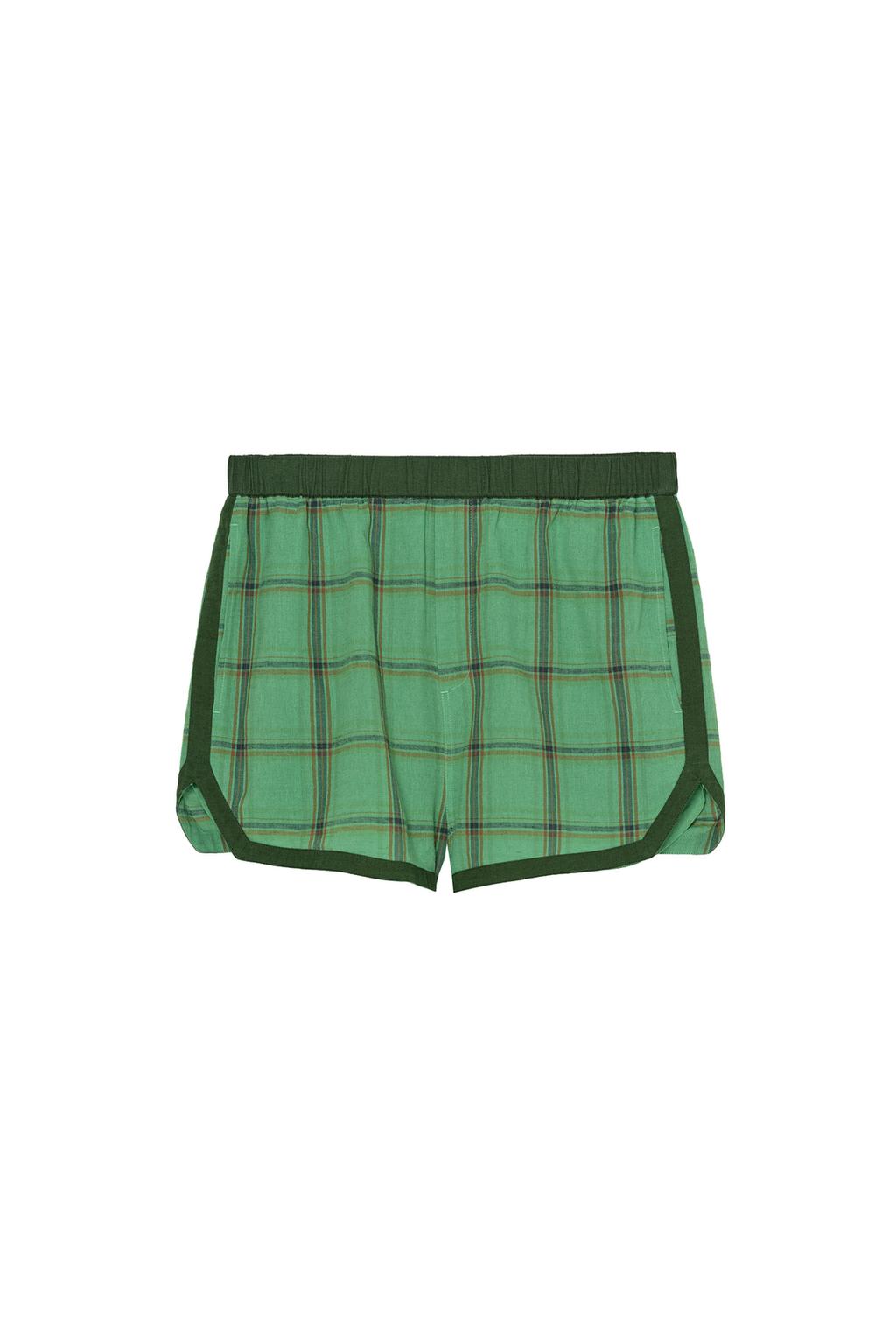 BERMUDA SHORTS WITH CONTRAST CHECK TAPING