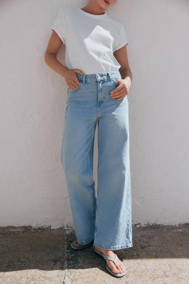 Z1975 HIGH-WAIST CULOTTES - Light blue by Zara