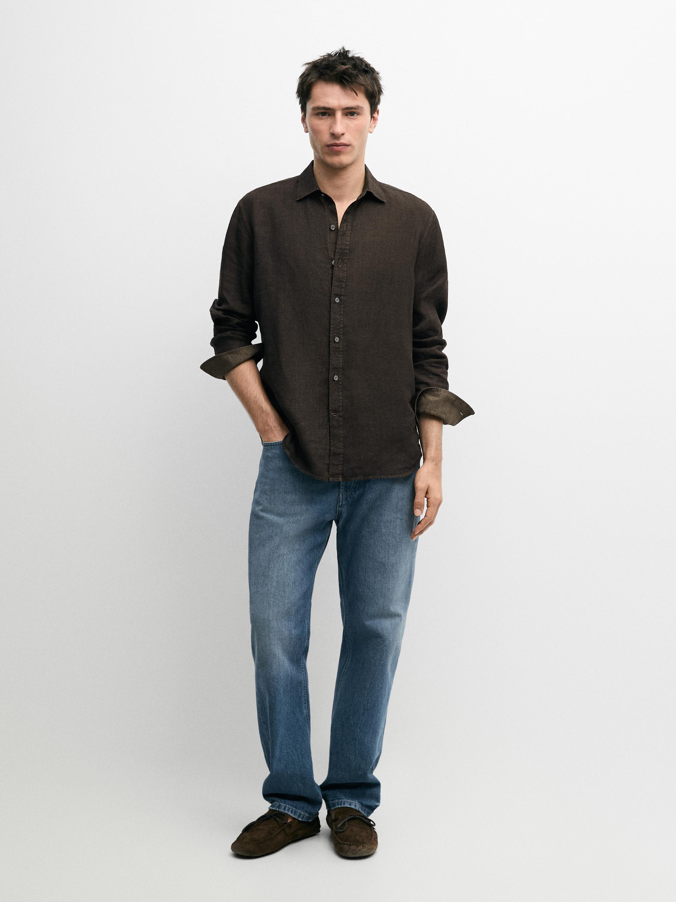100% linen regular fit shirt