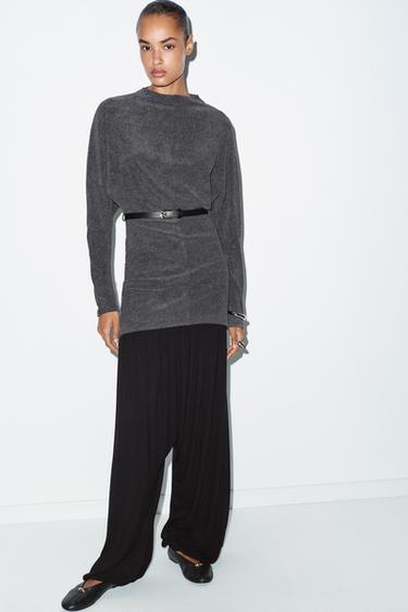 SOFT BELTED DRESS - Anthracite grey by Zara - Image 2