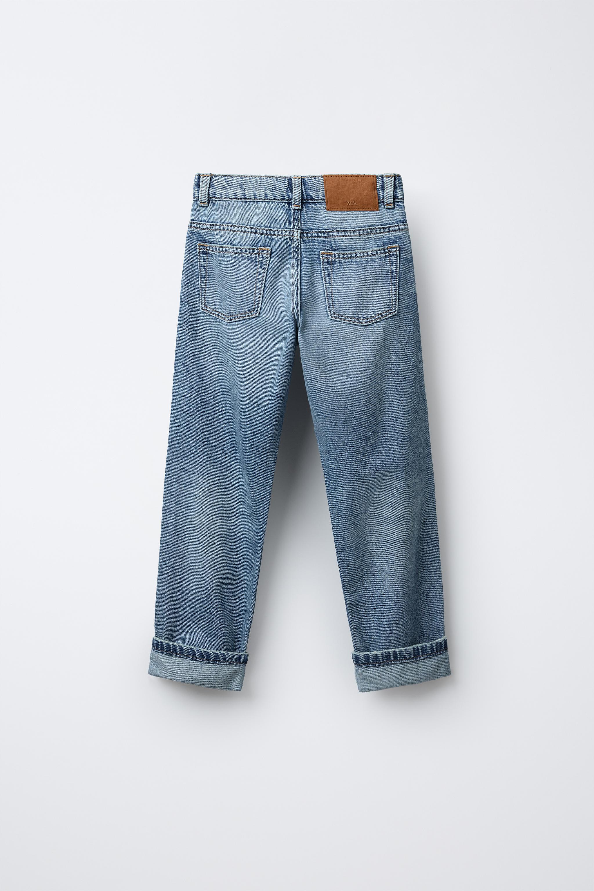 Baggy Vaqueros Zara Enrollados JEANS STRAIGHT Azul ZARA Estados